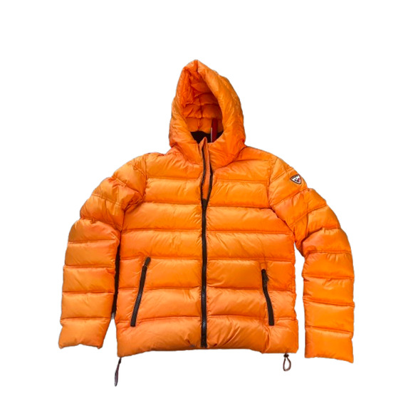Rossignol Cesar Mens Orange Full-Zip Hooded Down Puffer Jacket Size M - Picture 3 of 11